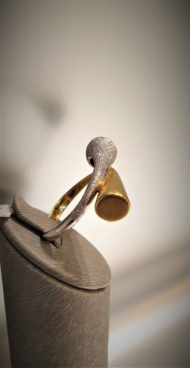 # Bague bi-color mat et poli, doubles tubes, 5.5gr-0