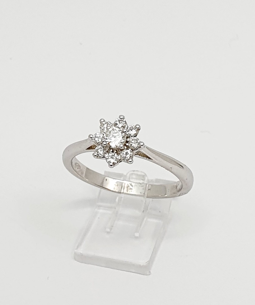 # Bague solitaire entourage Halo avec 0.40ct diamants naturel-0