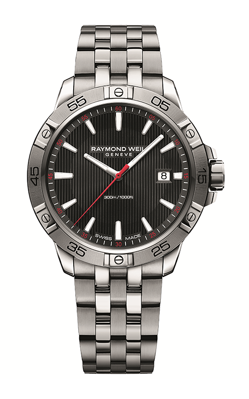 # Montre homme Raymon Weil Tango 30bar étanche, cadran noir 42mm -0