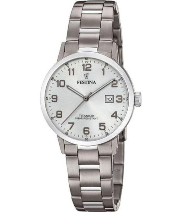 Vendu Montre dame Festina TITANIUM, 31.5mm diamètre du boîtier avec cadran gris