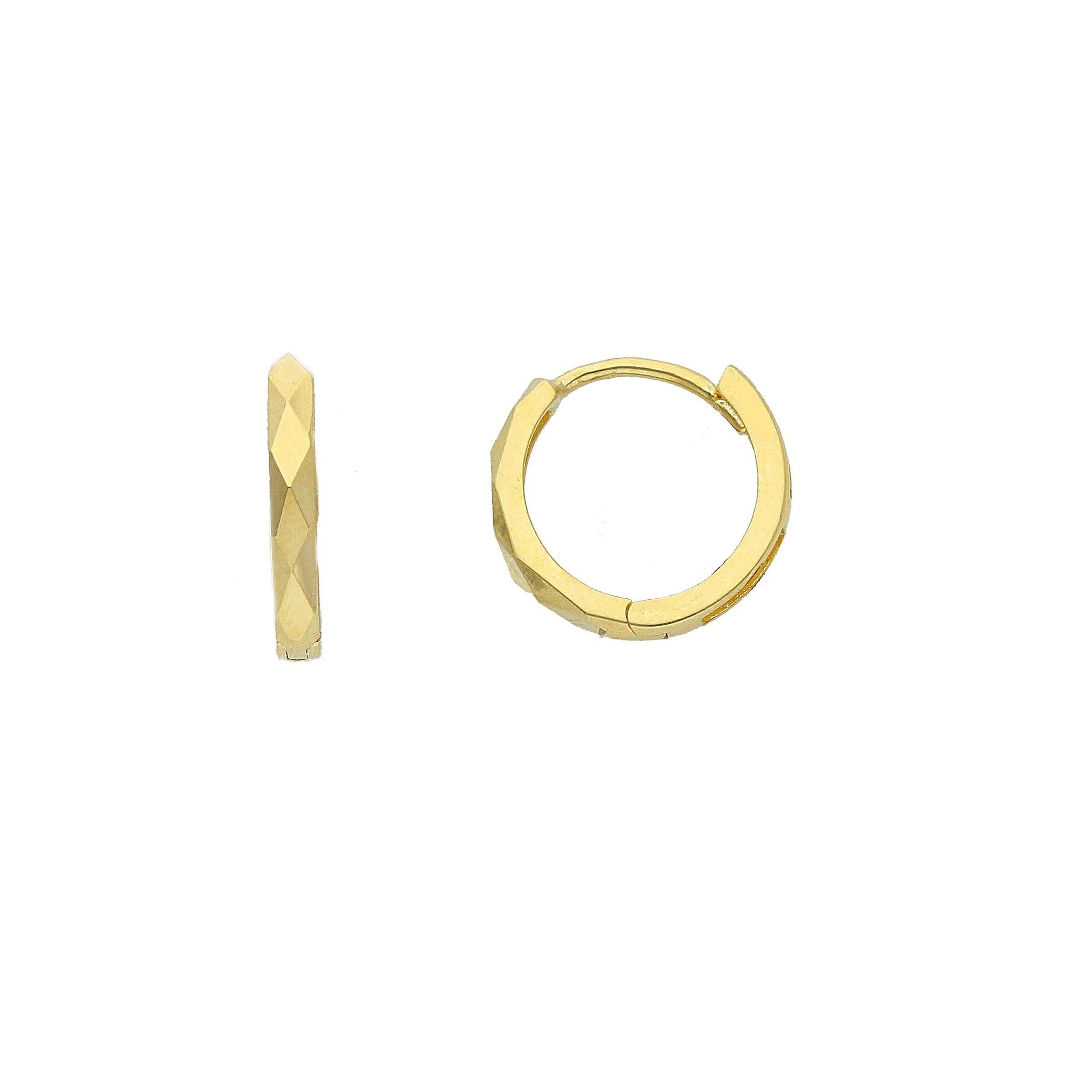 Boucles d'oreilles créoles 1cm à charnière or jaune 18K