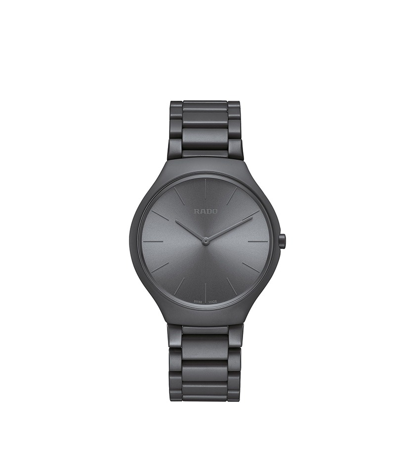 Montre limited Rado quartz True Thinline Les Couleurs™ Le Corbusier Iron grey 32010 Edition limitée 999 pieces ,  boîtier 39mm, extraplate 5mm