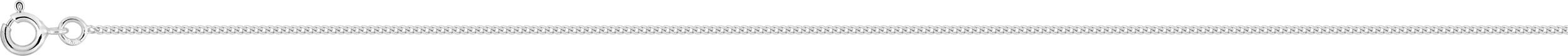 Chaîne gourmette diamantée 45cm or blanc 18K