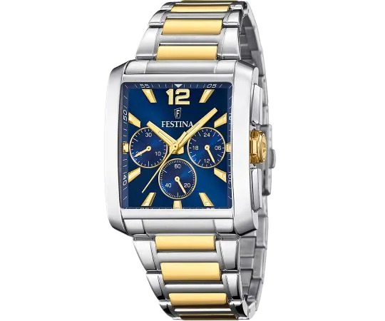 Montre Festina Chronographe homme avec un boîtier acier inoxydable 316l et verre minéral, équipé un bracelet de acier