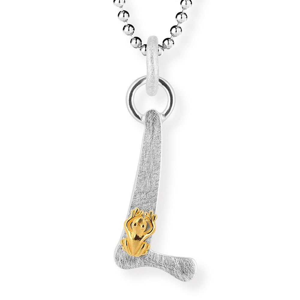 # Pendentif lettre  L en argent 925 avec motif en argent dorée 925