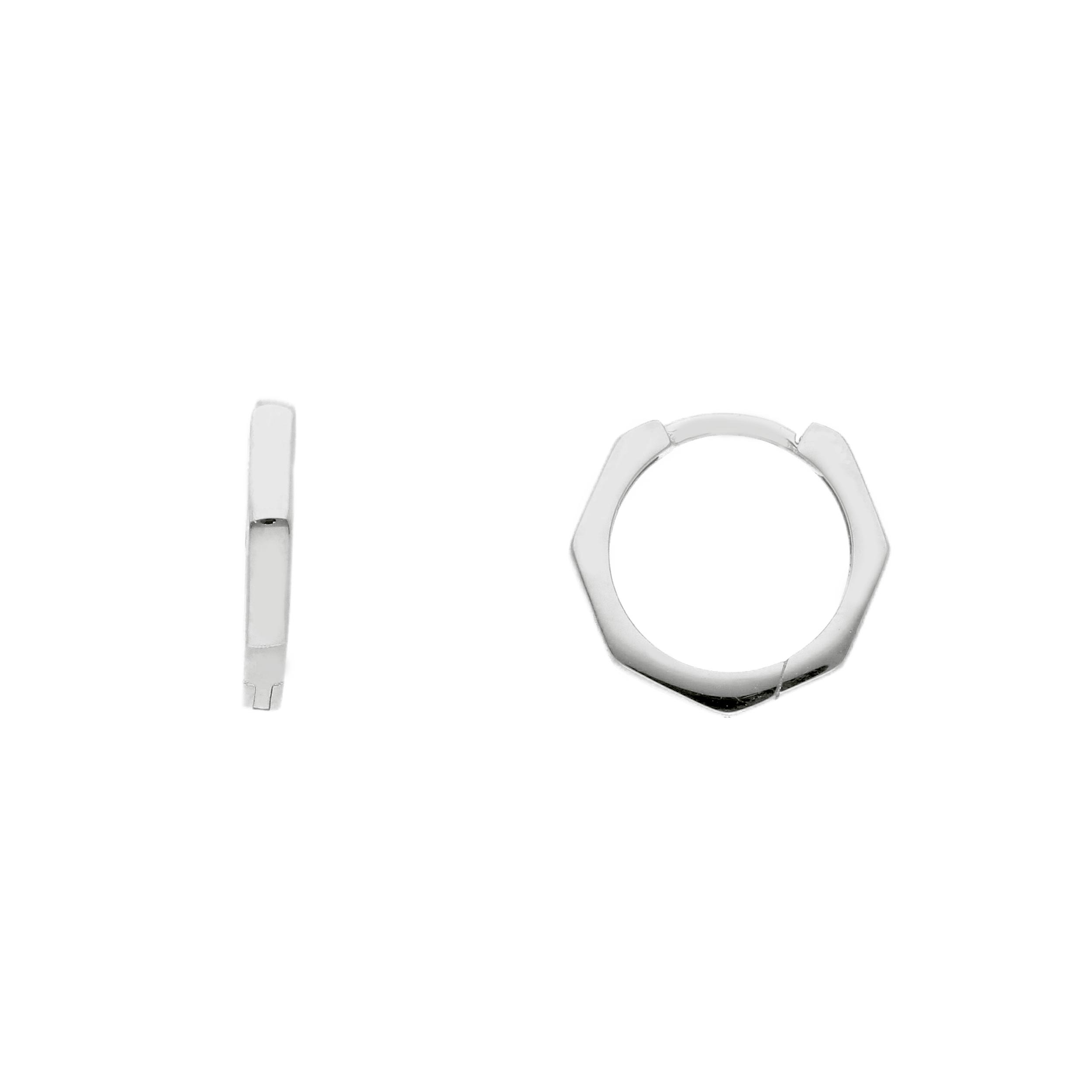 Boucles d'oreilles créoles avec charnière or blanc 18K