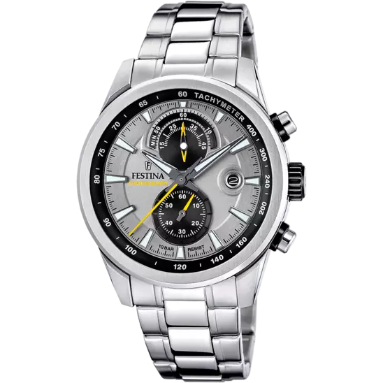 Vendu# Montre FESTINA TIMELESS CHRONOGRAPH, cadran gris 44mm acier