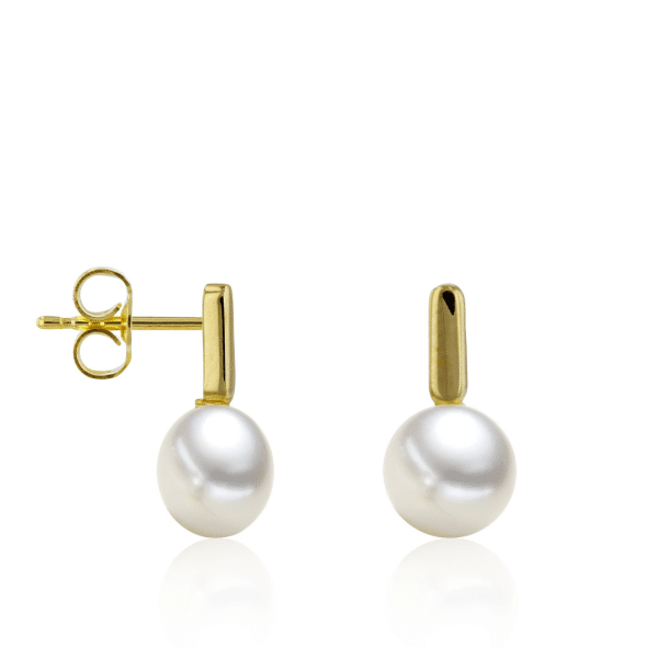 # Boucles d'oreilles or jaune 14K avec perle de culture d'eau douce