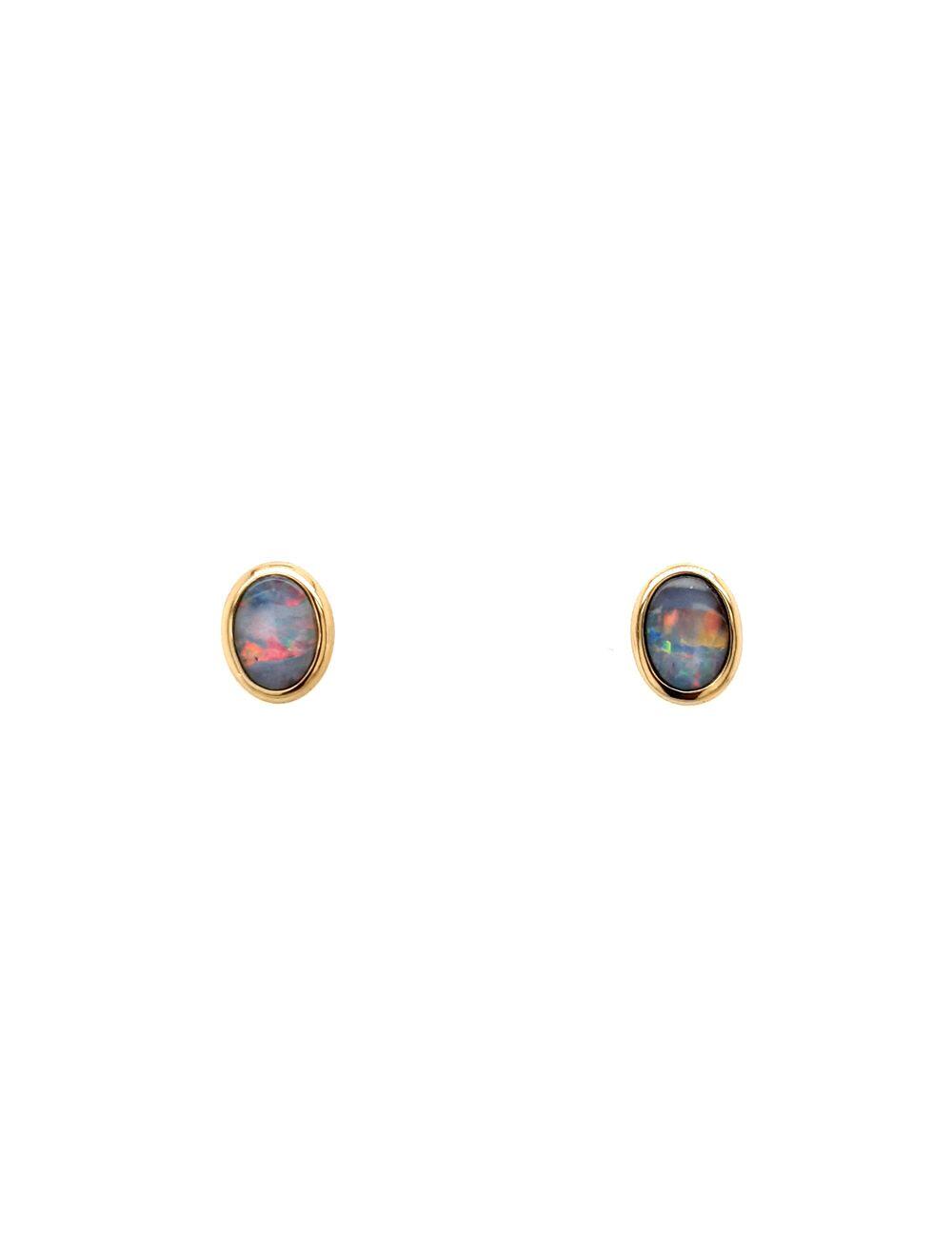 # Boucles d'oreilles or jaune avec 1.10ct opal