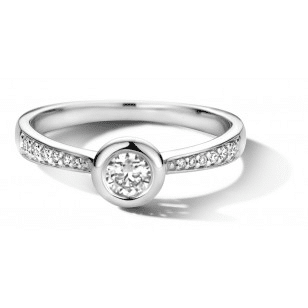 # Bague solitaire or blanc 18K avec 0.31ct diamants naturels