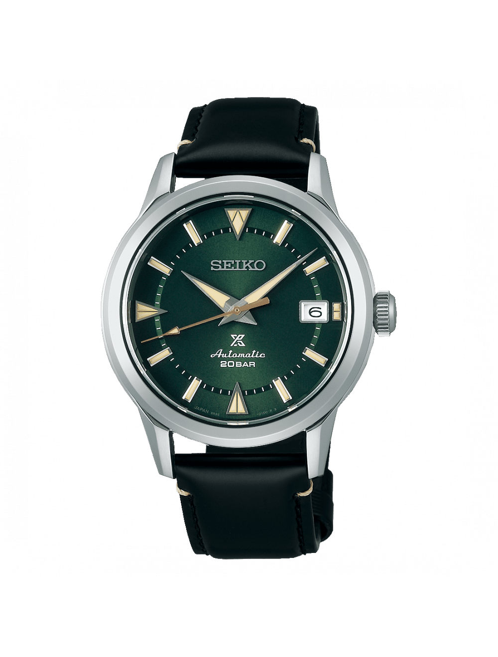 Vendu # Montre homme Seiko Prospex 1959 Alpinist automatique, sur cuir noir, cadran vert, 38mm, 20 bar étanche