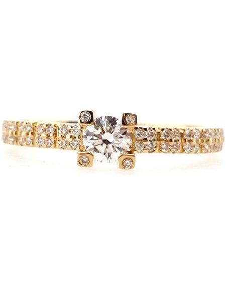# Bague solitaire or jaune 18K avec 0.38ct diamants naturels