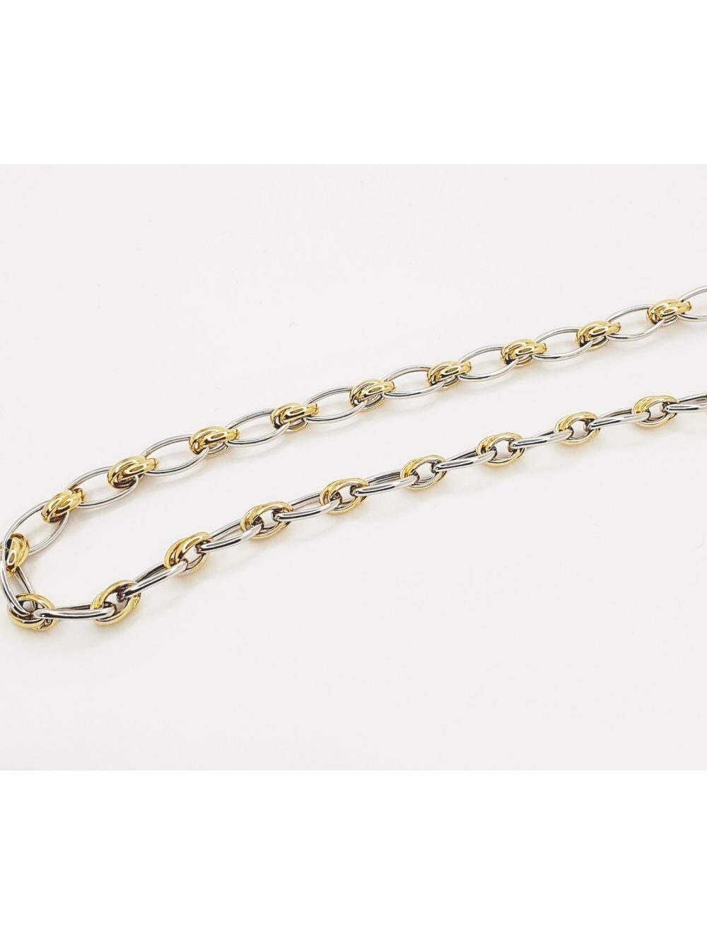 Vendu # Collier maillons 45cm or jaune et or blanc