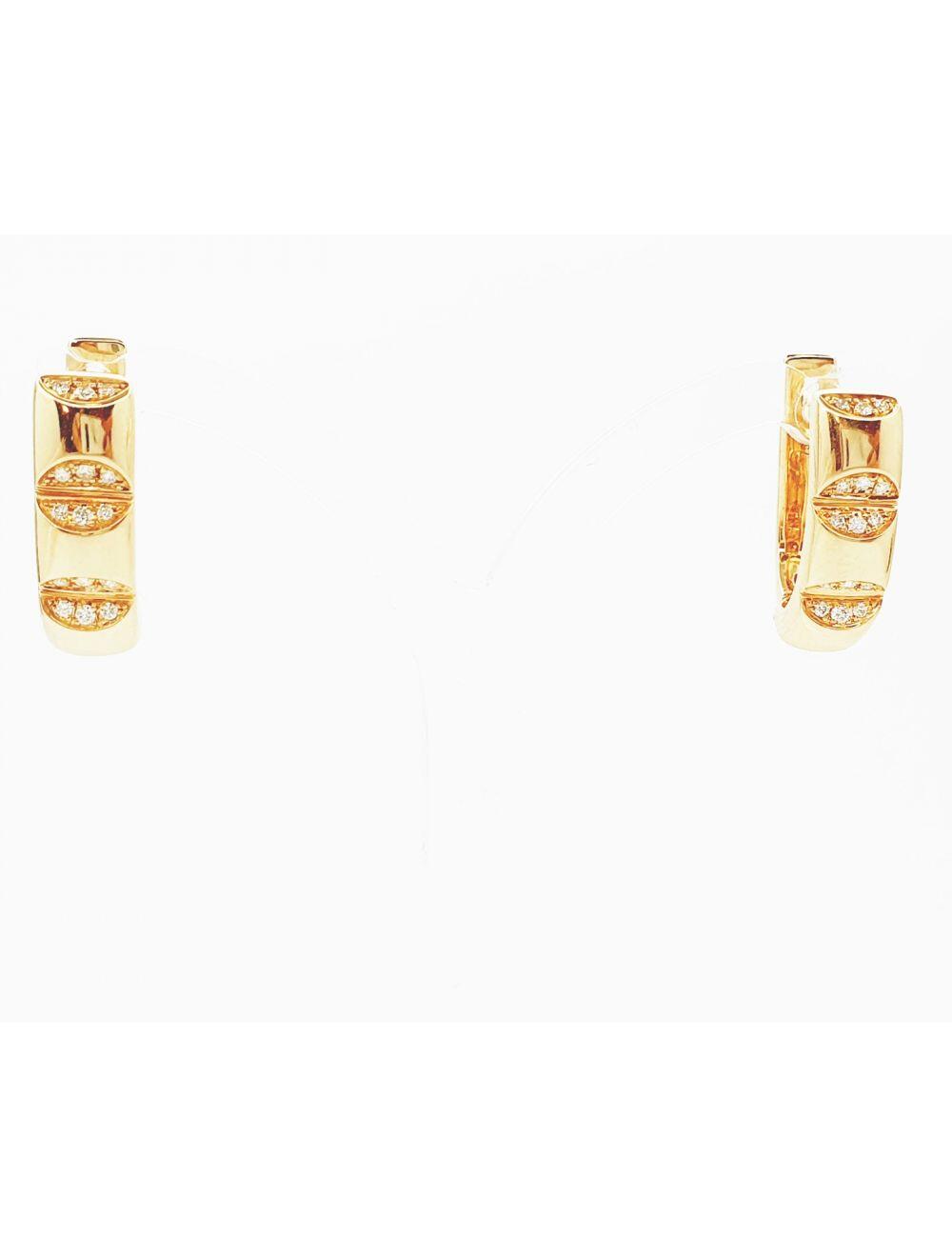 # Boucles d'oreilles or rose avec 0.22ct diamants naturels