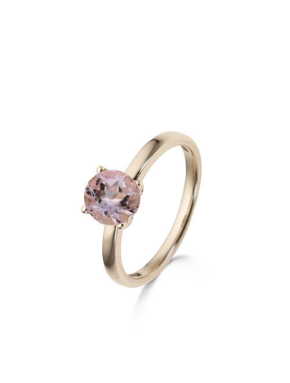 # Bague or rose 18K avec améthyste rose clair serti de 4 griffes or rose 18k