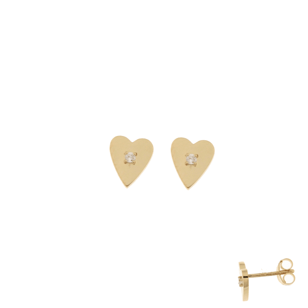 # Boucles d'oreilles coeur avec 0.04ct diamants naturels