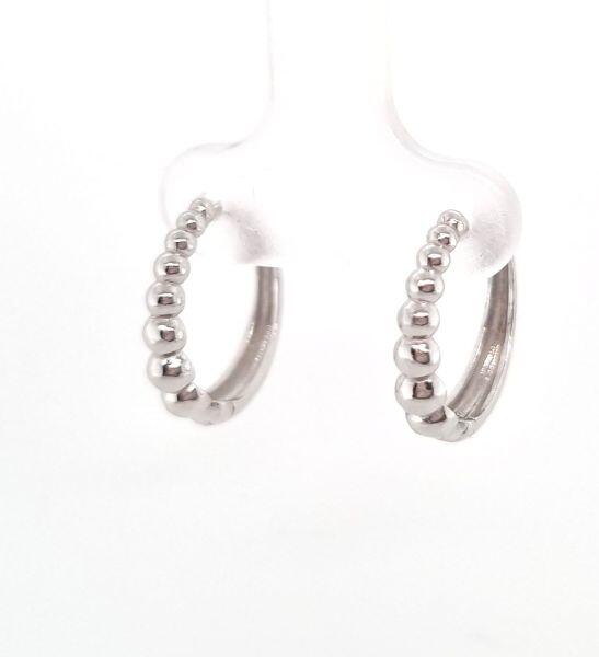 # Boucles d'oreilles petites créoles 15mm or blanc 18K