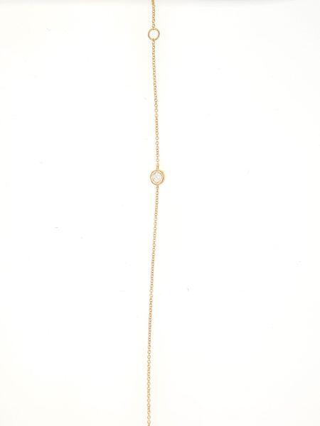 Bracelet 18cm or jaune 18K avec 0.09ct diamant naturel
