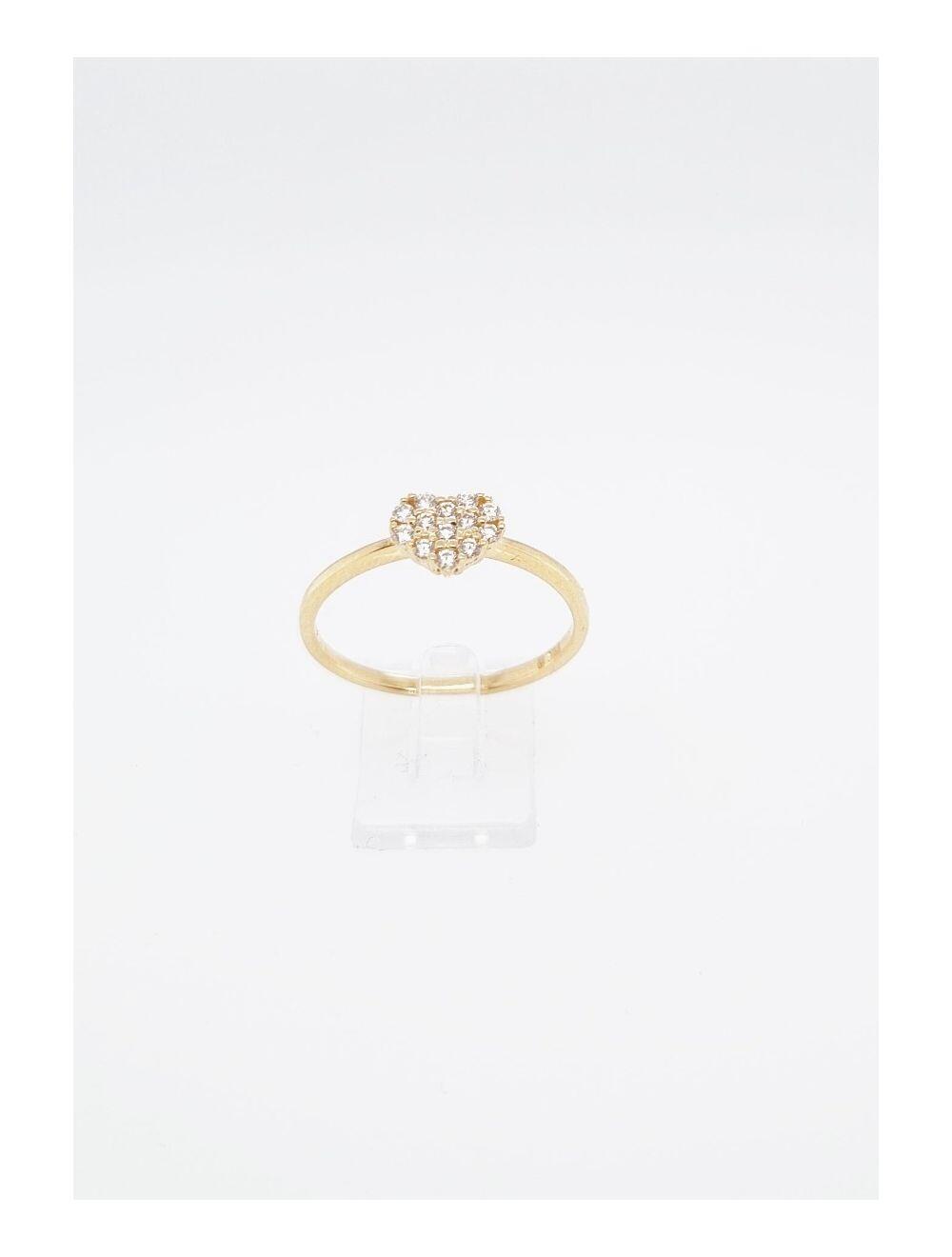 # Bague coeur or jaune 18K avec 0.18ct diamants naturels