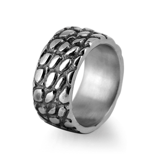 # Bague animale structure de peau de dragon en argent 925