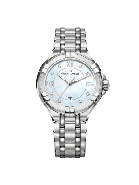 VENDU # Montre dame Maurice Lacroix Aikon, 30mm, acier cadran nacre avec diamants
