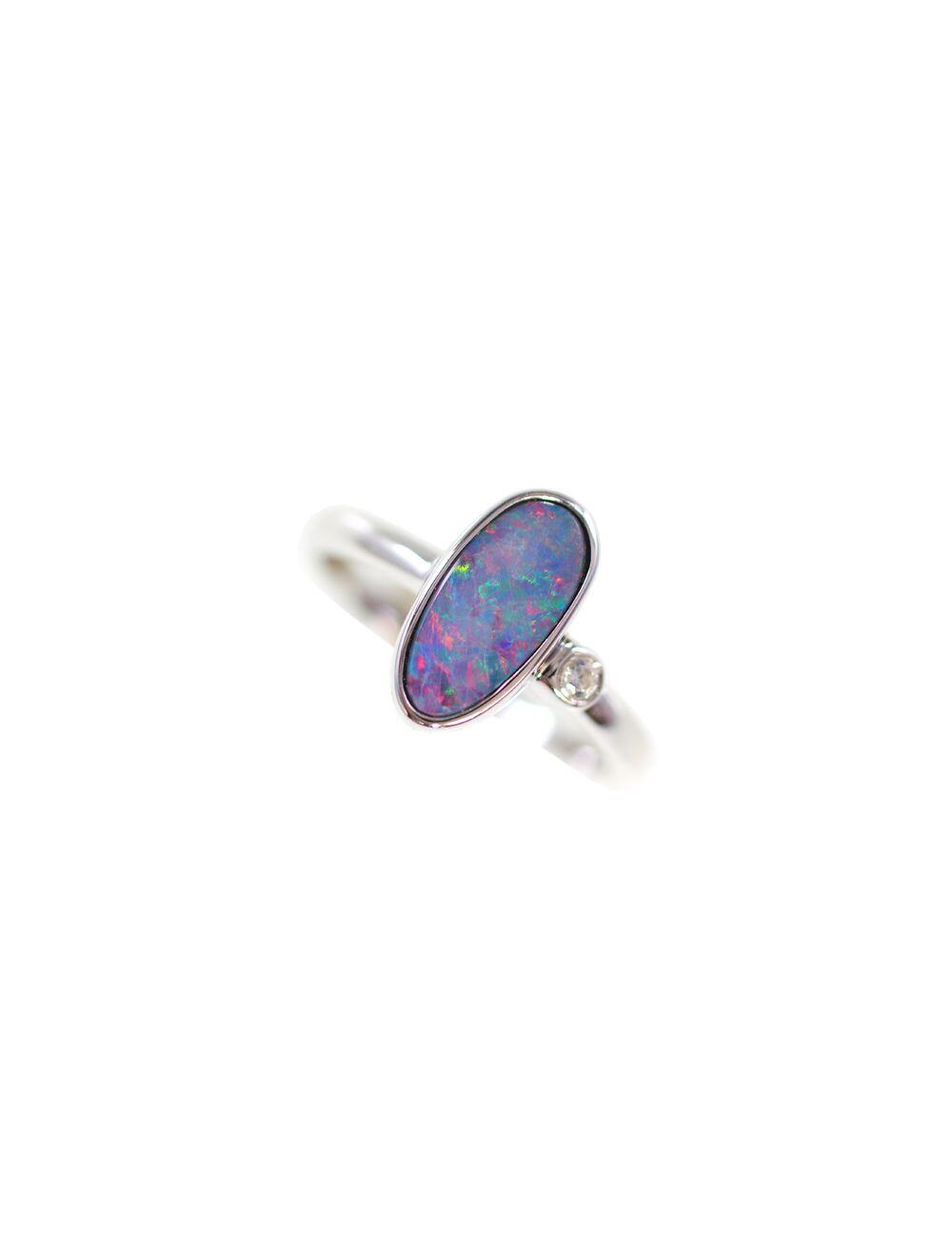 # Bague argent avec opal et zircon, que mesure 52 1/2