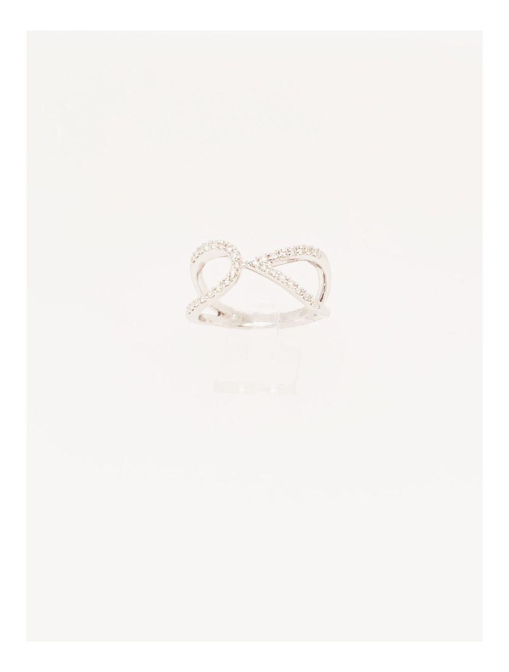 # Bague or blanc 18K avec 0.32ct diamants naturels