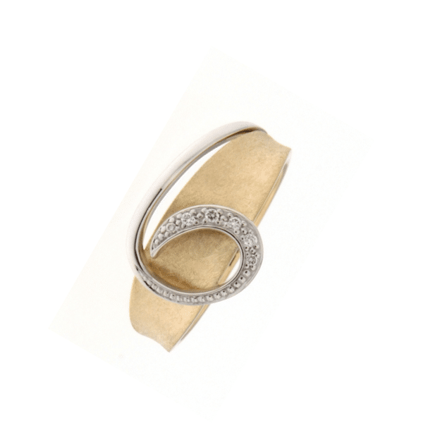 # Bague or jaune 18K et or blanc 18K avec 0.025ct diamants naturels