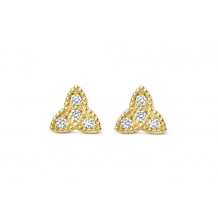 # Boucles d'oreilles or jaune 18K avec 0.07ct diamants naturels