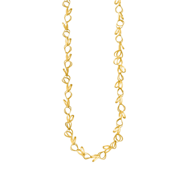 # Collier chaîne multiples anneaux mat 42cm or jaune 14K