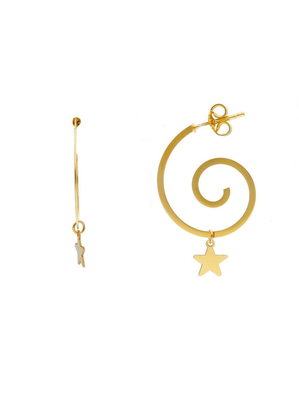 # Boucles d'oreilles pendantes avec étoiles or jaune 18K