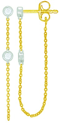 # Boucles d'oreilles pendantes or jaune 18K avec 0.14ct diamants naturels