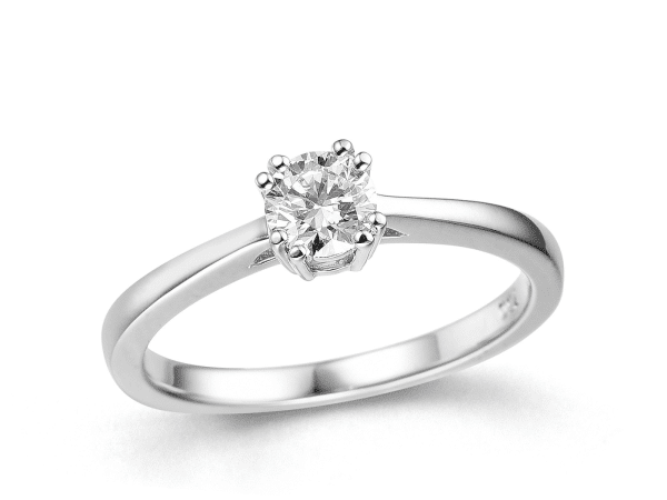 # Bague solitaire or blanc 18K avec 0.40ct diamant naturel