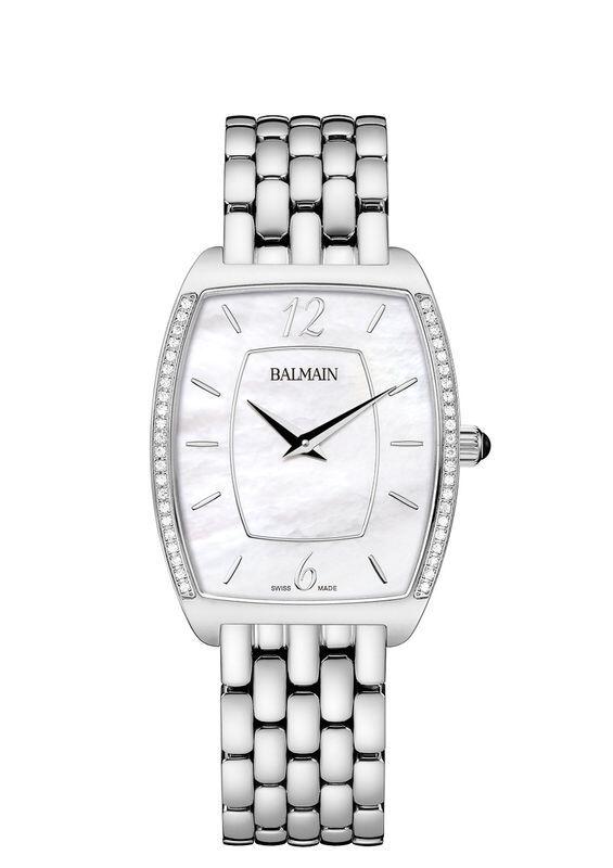 # Montre dame Arcade Elégance, cadran nacre boite sertie de diamants 35*30mm