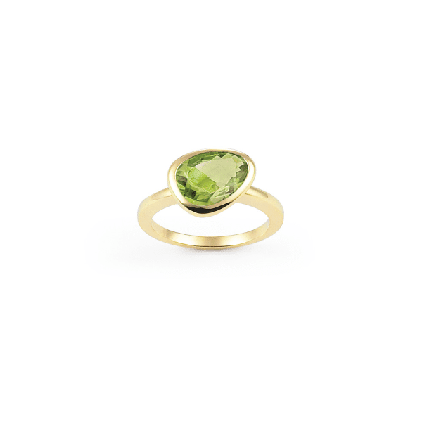 # Bague or jaune 18K avec 3.06ct Peridot