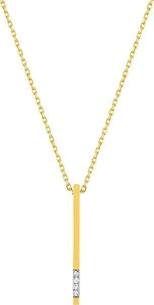 # Collier chaîne 42cm or jaune 18K et or blanc 18K avec 0.01ct diamants naturels