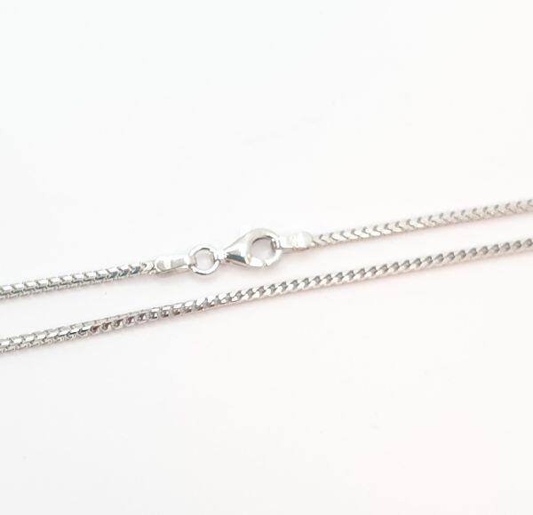 Chaîne 50cm or blanc 18K maille Franco, Fuchsenschwanz
