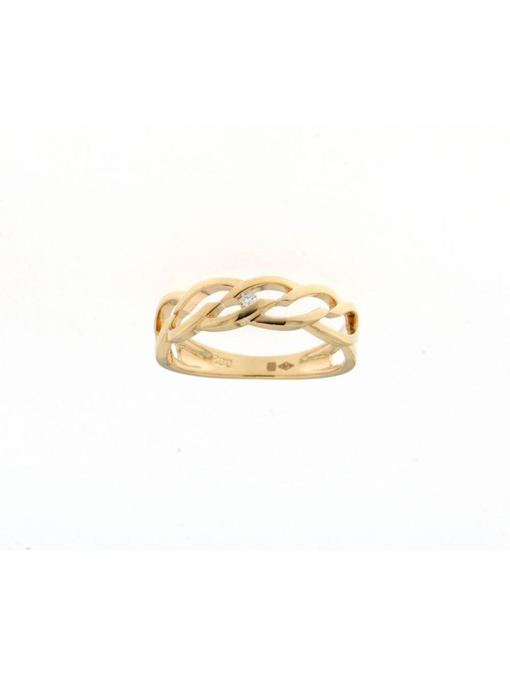 Bague or jaune 18K avec 0.02ct diamant naturel