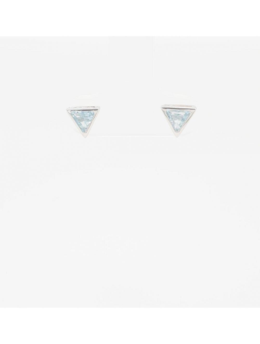 # Boucles d'oreilles or blanc 18K avec 0.54ct topaze bleu