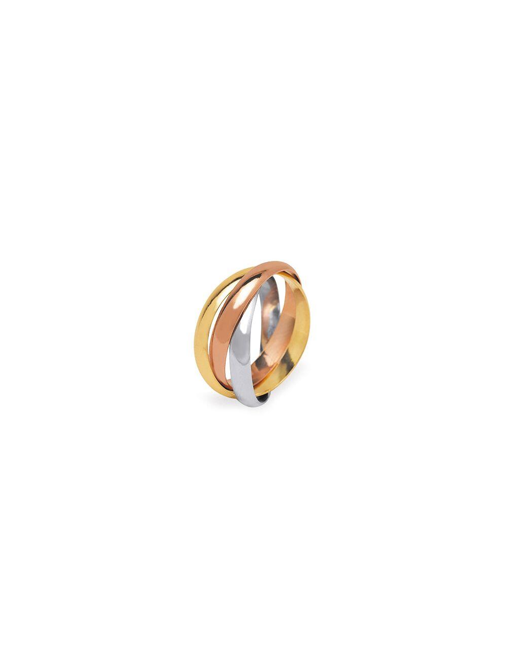 # Bague or jaune 18K, or blanc 18K et or rose 18K, bague Trinity, type Cartier, 3*2.5mm