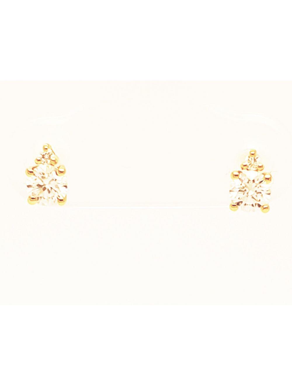 # Boucles d'oreilles or jaune 18K avec 0.34ct diamants naturels