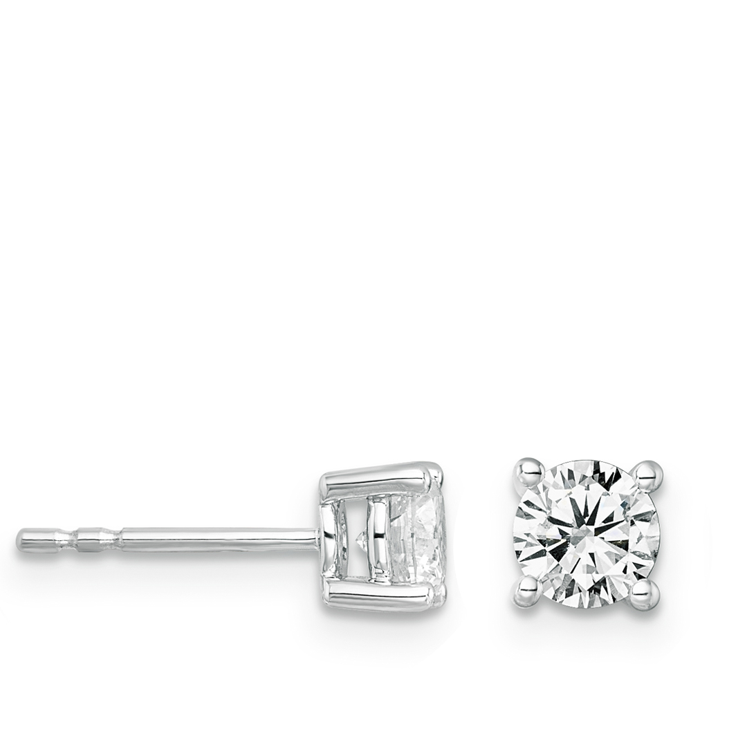 Boucles d’oreilles or blanc 18K avec 1ct diamants écologique LAB GROWN F/VS, diamant laboratoire