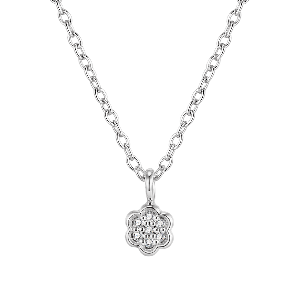 Collier chaîne 40+5cm argent 925 avec 0.021ct diamants naturels