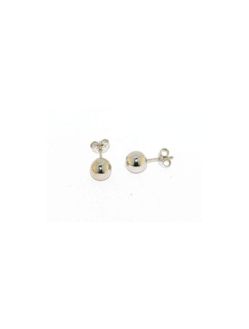 # Boucles d'oreilles boules 8mm or blanc 18k