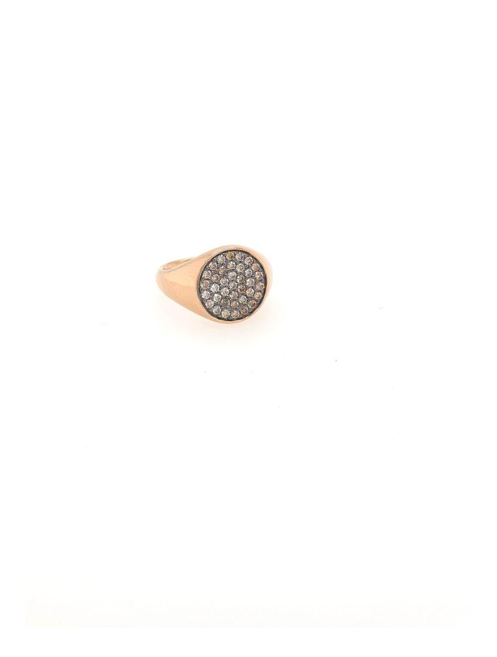 # Bague chevalières or rose 18K avec 0.55ct diamants naturels