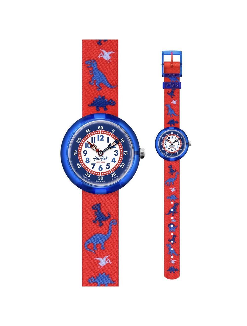 # Flik-Flak montre enfant rouge et bleu Dinosaures Dinosauritos