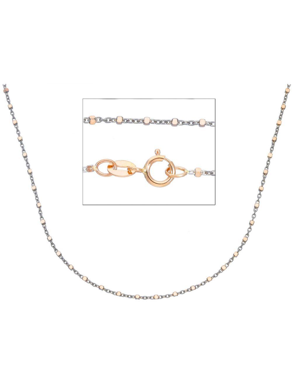 # Chaîne 45cm or blanc 18K et ot rose 18K