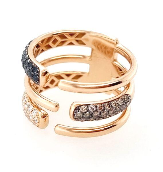 # Bague or rose 18K avec 0.90ct diamants naturels