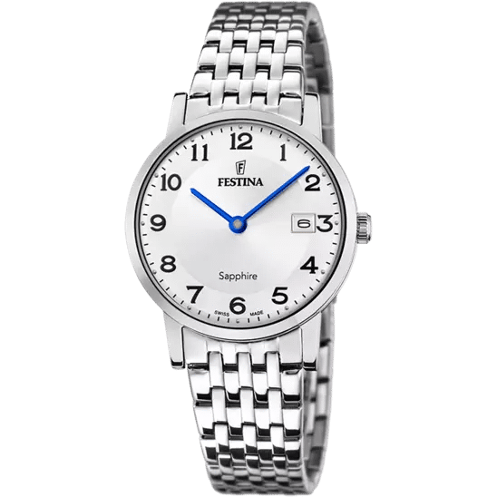vendu Montre Festina avec un boîtier acier et verre saphir, équipé d’un bracelet de acier