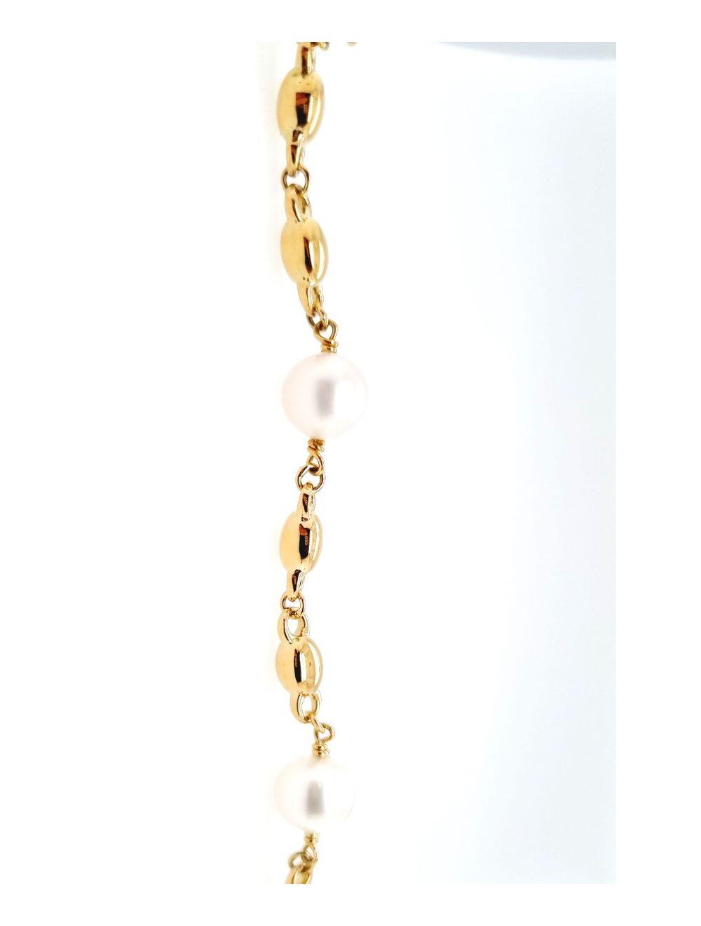 # Bracelet 19cm or jaune 18K avec 3 perles eau douce
